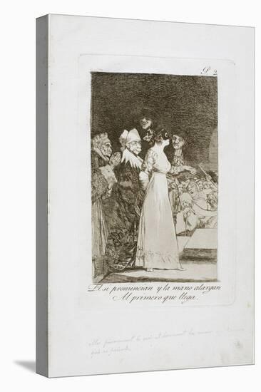 They Say 'Yes' and Give their Hand to the First Comer, Plate Two from Los Caprichos, 1797-99-Francisco de Goya-Stretched Canvas