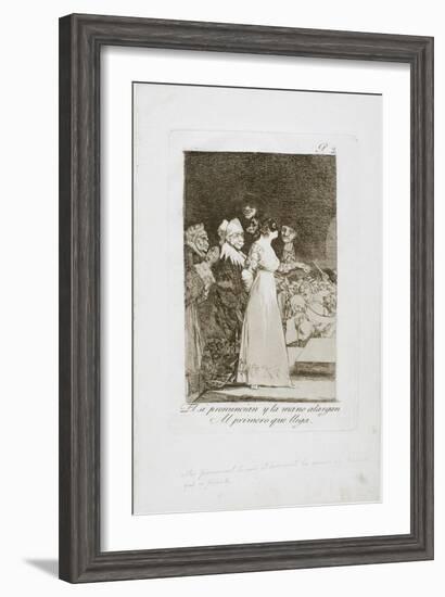 They Say 'Yes' and Give their Hand to the First Comer, Plate Two from Los Caprichos, 1797-99-Francisco de Goya-Framed Giclee Print