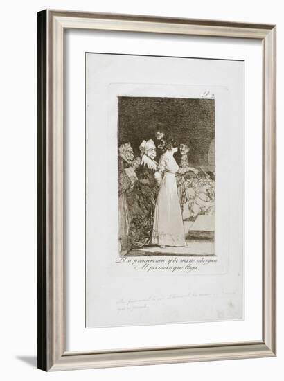They Say 'Yes' and Give their Hand to the First Comer, Plate Two from Los Caprichos, 1797-99-Francisco de Goya-Framed Giclee Print