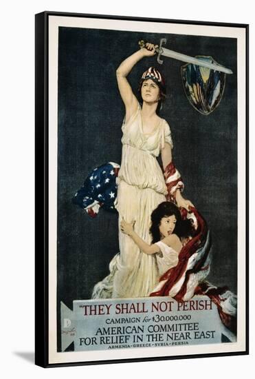 They Shall Not Perish Relief Poster-Douglas Volk-Framed Stretched Canvas