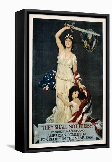 They Shall Not Perish Relief Poster-Douglas Volk-Framed Stretched Canvas