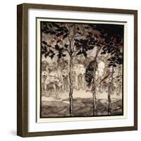 They Stood Outside, Filled with Savagery and Terror, Illustration from 'Irish Fairy Tales'-Arthur Rackham-Framed Giclee Print