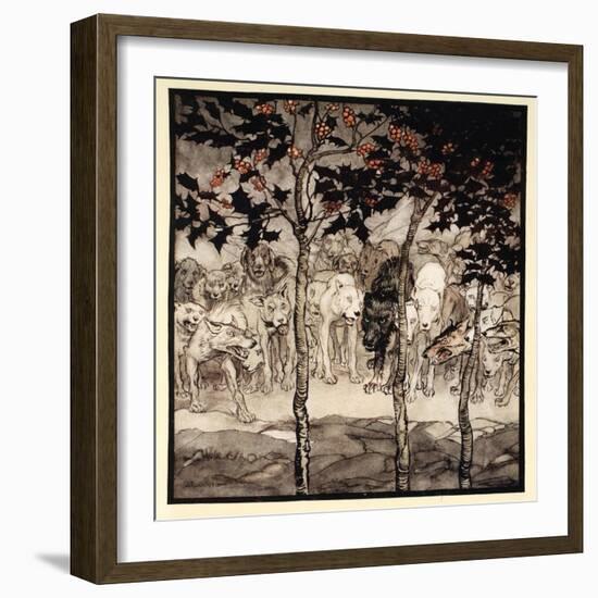 They Stood Outside, Filled with Savagery and Terror, Illustration from 'Irish Fairy Tales'-Arthur Rackham-Framed Giclee Print