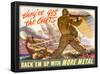 They've Got the Guts Back Em Up with More Metal WWII War Propaganda Art Print Poster-null-Framed Poster