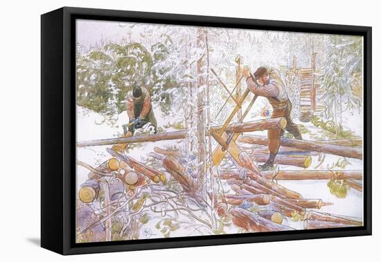 They Were Then Cut into Uniform Lengths-Carl Larsson-Framed Stretched Canvas