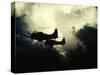 Thick Cloud Cover US Navy Douglas SBD "Dauntless" Torpedo Dive Bombers on Japanese Held Wake Island-null-Stretched Canvas