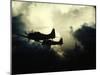 Thick Cloud Cover US Navy Douglas SBD "Dauntless" Torpedo Dive Bombers on Japanese Held Wake Island-null-Mounted Photographic Print