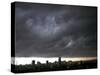 Thick Dark Cloud Hangs over Jakarta, Indonesia, before a Thunder Storm-null-Stretched Canvas