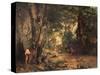 Thicket of Roe Deer at the Stream of Plaisir Fontaine-Gustave Courbet-Stretched Canvas