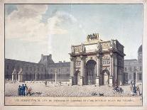 Perspective View of the Carrousel Triumphal Arch and the Tuileries Palace-Thierry Neveu-Framed Stretched Canvas