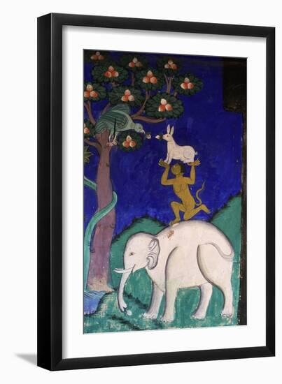 Thikse Monastery, Wall Painting, Ladakh, Himalaya-null-Framed Premium Giclee Print