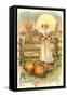 Thin Farm Lady with Wheat and Pumpkins-null-Framed Stretched Canvas