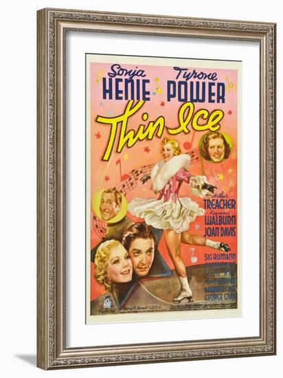 Thin Ice, Sonja Henie, Tyrone Power, Arthur Treacher, Joan Davis, 1937-null-Framed Art Print