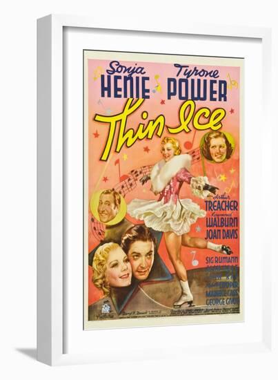 Thin Ice, Sonja Henie, Tyrone Power, Arthur Treacher, Joan Davis, 1937-null-Framed Art Print