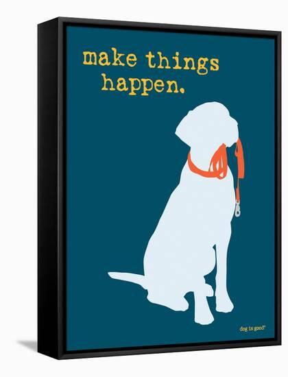 Things Happen - Blue Version-Dog is Good-Framed Stretched Canvas