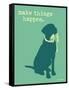 Things Happen - Teal Version-Dog is Good-Framed Stretched Canvas
