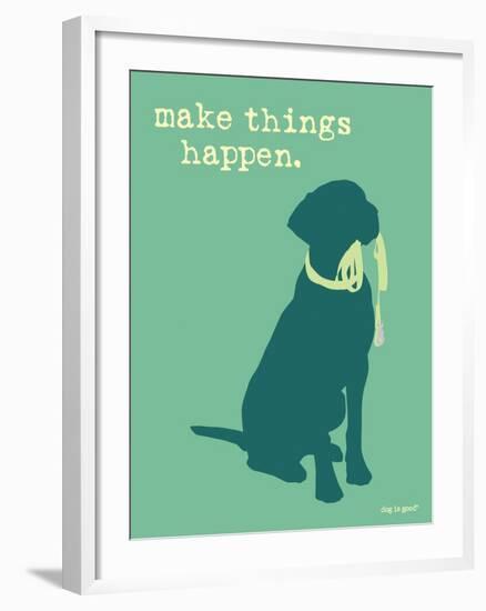 Things Happen - Teal Version-Dog is Good-Framed Art Print