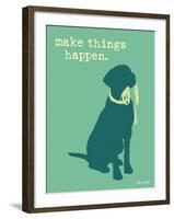 Things Happen - Teal Version-Dog is Good-Framed Art Print