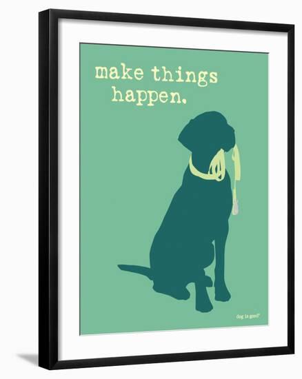 Things Happen - Teal Version-Dog is Good-Framed Art Print