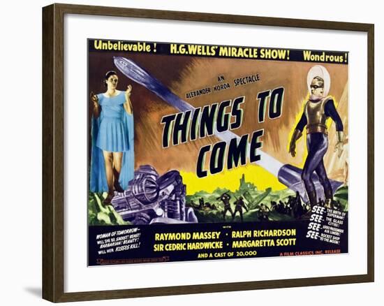 Things to Come, From Left: Margaretta Scott, Raymond Massey, 1936-null-Framed Art Print