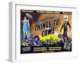 Things to Come, From Left: Margaretta Scott, Raymond Massey, 1936-null-Framed Art Print