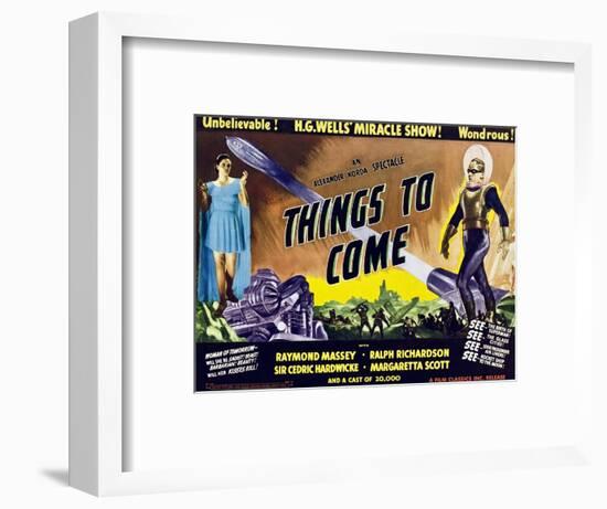 Things to Come, From Left: Margaretta Scott, Raymond Massey, 1936-null-Framed Art Print