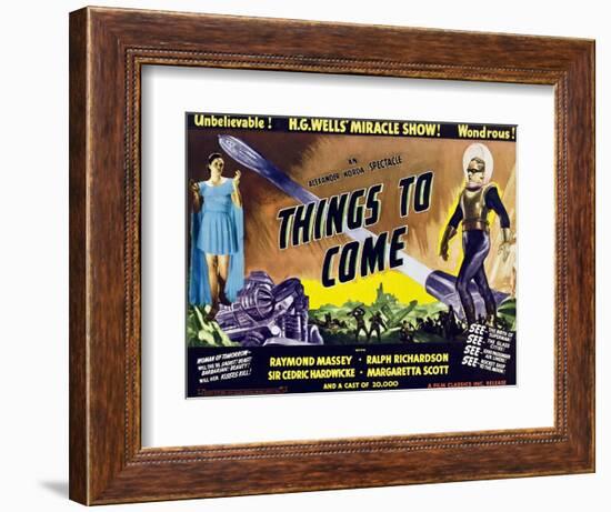 Things to Come, From Left: Margaretta Scott, Raymond Massey, 1936-null-Framed Art Print