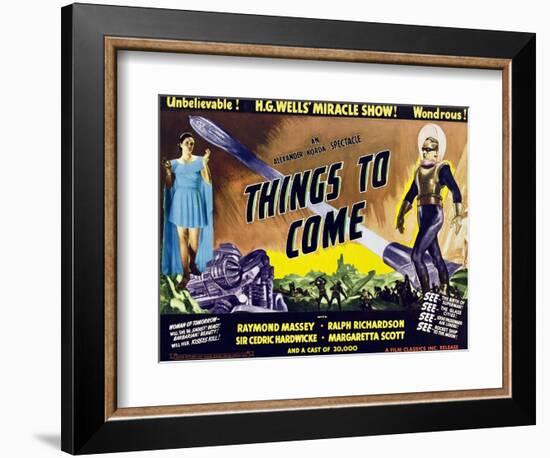 Things to Come, From Left: Margaretta Scott, Raymond Massey, 1936-null-Framed Art Print