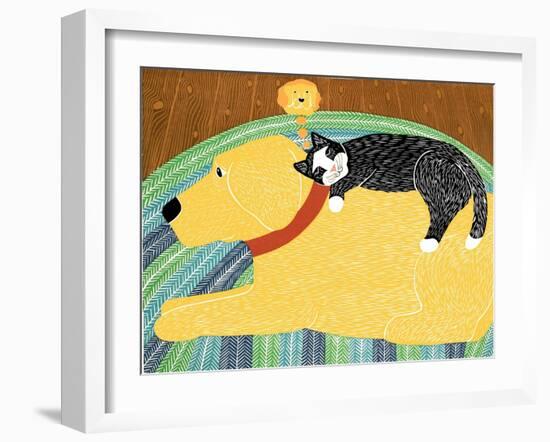 Think A Happy Thought Yellow Black Cat-Stephen Huneck-Framed Giclee Print