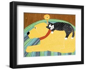 Think A Happy Thought Yellow Black Cat-Stephen Huneck-Framed Premium Giclee Print