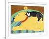 Think A Happy Thought Yellow Black Cat-Stephen Huneck-Framed Premium Giclee Print