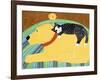 Think A Happy Thought Yellow Black Cat-Stephen Huneck-Framed Premium Giclee Print