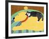 Think A Happy Thought Yellow Black Cat-Stephen Huneck-Framed Premium Giclee Print