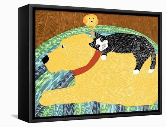 Think A Happy Thought Yellow Black Cat-Stephen Huneck-Framed Stretched Canvas