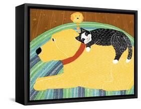 Think A Happy Thought Yellow Black Cat-Stephen Huneck-Framed Stretched Canvas