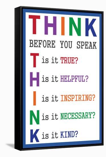 Think before You Speak-null-Framed Stretched Canvas