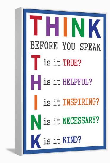 Think before You Speak-null-Framed Stretched Canvas