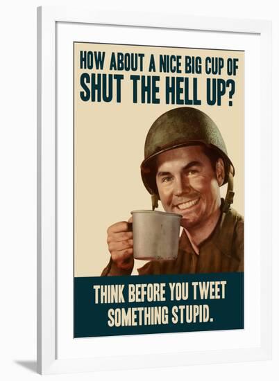 Think Before You Tweet Humor-null-Framed Art Print