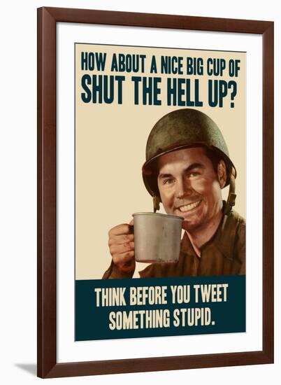 Think Before You Tweet Humor-null-Framed Art Print