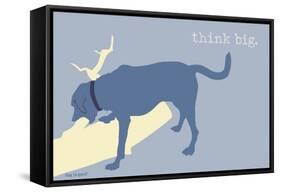 Think Big - Blue Version-Dog is Good-Framed Stretched Canvas