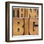 Think Big Motivational Phrase - Isolated Text Abstract - Letterpress Wood Type Printing Blocks-PixelsAway-Framed Art Print