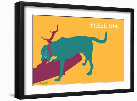 Think Big - Rainbow Version-Dog is Good-Framed Art Print