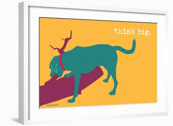 Think Big - Rainbow Version-Dog is Good-Framed Art Print