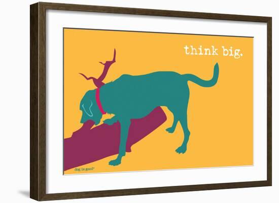 Think Big - Rainbow Version-Dog is Good-Framed Art Print