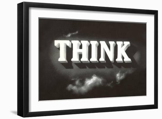 Think, Black and White-null-Framed Art Print