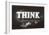 Think, Black and White-null-Framed Art Print