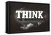 Think, Black and White-null-Framed Stretched Canvas