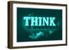 Think, Green-null-Framed Art Print