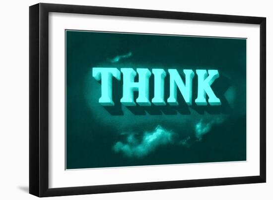 Think, Green-null-Framed Art Print