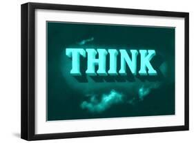 Think, Green-null-Framed Art Print